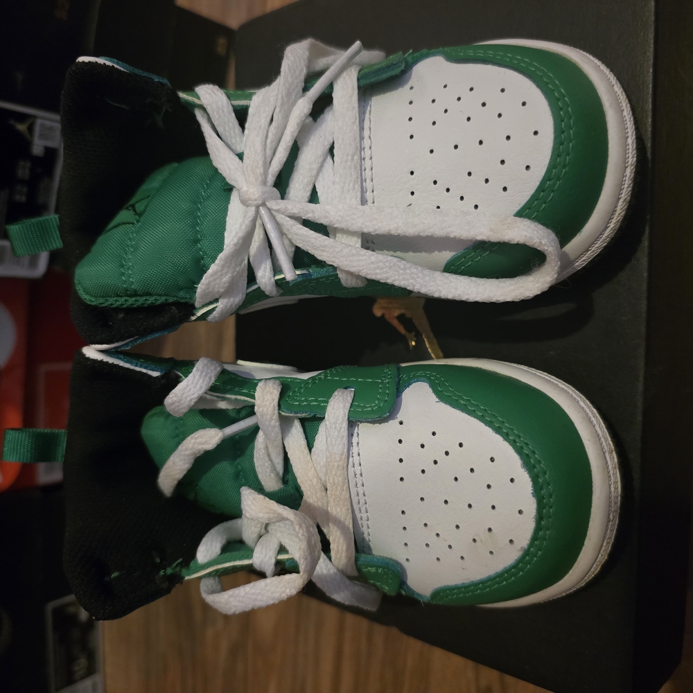 Kids Green and White Sneakers